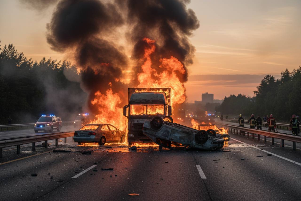 Sono morti bruciati, incendio in autostrada dopo lo schianto: sembra l’inferno | L’Italia resta bloccata davanti alle immagini spaventose