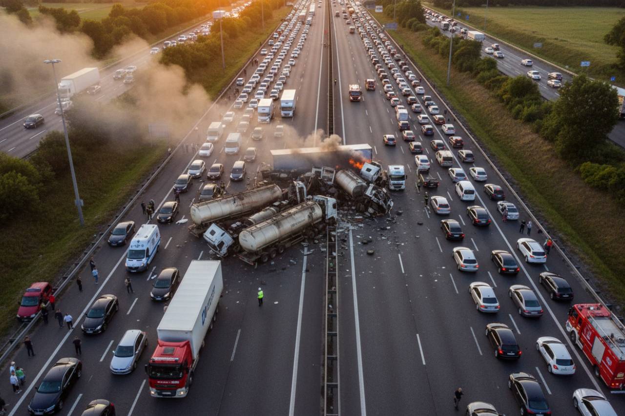 Maxi incidente autostrada, schianto tra mezzi pesanti | Traffico completamente bloccato: code infinite