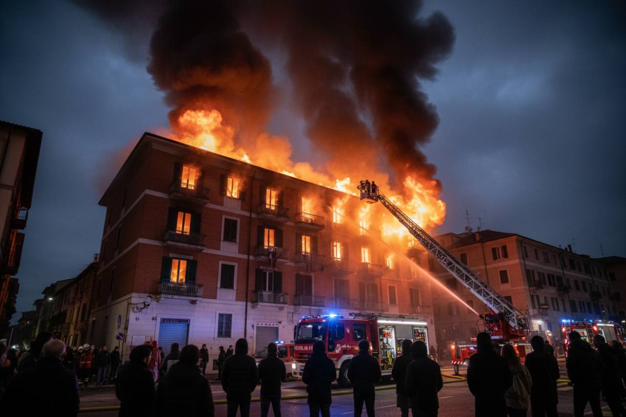 Incendio devastante, il palazzo è un inferno di fuoco: ci sono persone dentro | Soccorsi in azione
