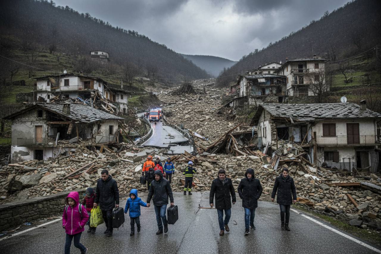 Frana in Italia, strade devastate e case crollate sotto le macerie | Famiglie evacuate con urgenza